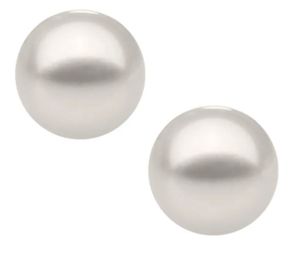 14K Yellow Gold 3mm Cultured Pearl Studs with 14K Gold Filled Fluted Bell Backs