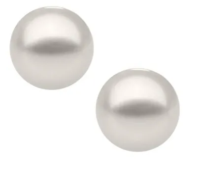 14K Yellow Gold 3mm Cultured Pearl Studs with 14K Gold Filled Fluted Bell Backs