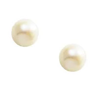 14K Yellow Gold 3mm Cultured Pearl Studs with 14K Gold Filled Fluted Bell Backs