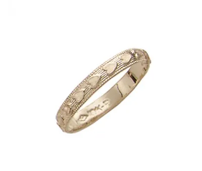 Children's 10K Gold Patterned Size 1 Ring