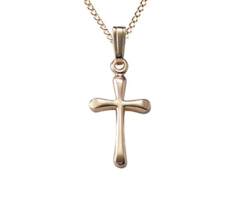 Children's 10K Yellow Gold 13" Domed Cross