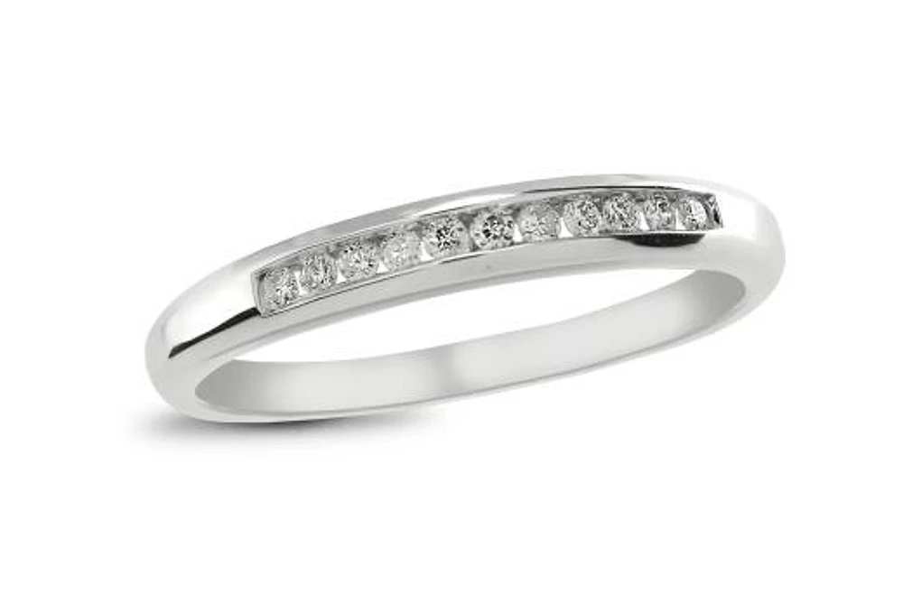 Infinity White Gold Channel Set Diamond Anniversary Ring