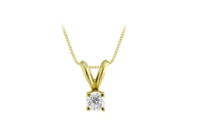 Yellow Gold 0.15CT Solitaire Pendant