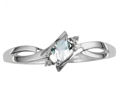 10K White Gold White Topaz Diamond Ring