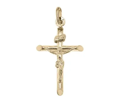 10K Gold Tubular Crucifix