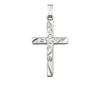 Sterling Silver 18" Engraved Cross