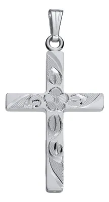 Sterling Silver 18" Engraved Cross