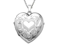 Sterling Silver 20" Engraved 4-Picture Heart