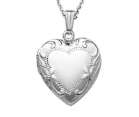 Sterling Silver 18" Engraved Heart Locket