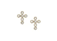 14K Yellow Gold Cubic Zirconia Earrings with 14K Gold Filled Fluted Bell Backs