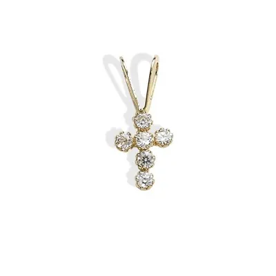 Children's 14K Yellow Gold 13" Cubic Zirconia Cross