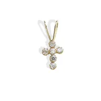 Children's 14K Yellow Gold 13" Cubic Zirconia Cross