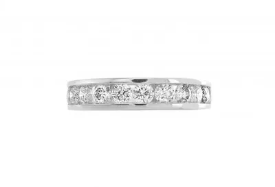 Infinity White Gold Channel Set 0.75CTW Diamond Anniversary Ring