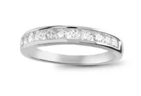 Infinity White Gold Channel Set 0.50CTW Diamond Anniversary Ring