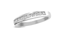 Infinity White Gold Channel Set 0.25CTW Diamond Anniversary Ring