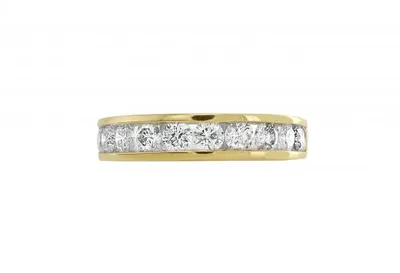 Infinity Yellow Gold Channel Set 1.00CTW Diamond Anniversary Ring