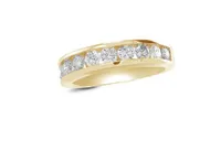 Infinity Yellow Gold Channel Set 1.00CTW Diamond Anniversary Ring