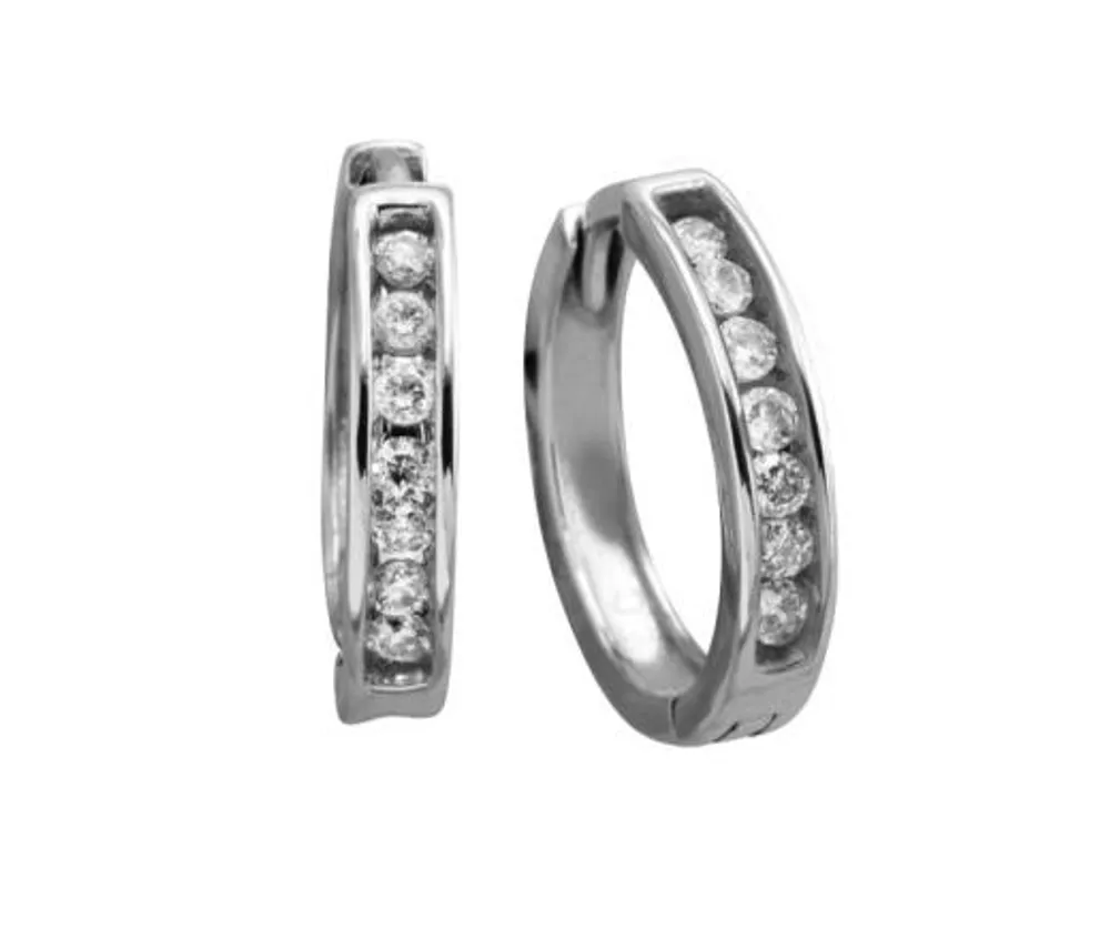 White Gold 0.25CTW Diamond Huggies