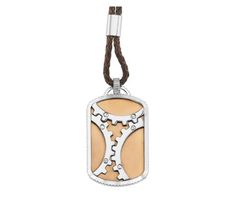 Men's Brown Gear Pendant