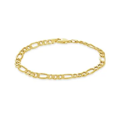 10K Yellow Gold 8.5" 6.1mm Diamond Cut Figaro Bracelet