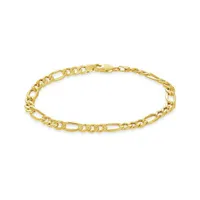 10K Yellow Gold 8.5" 6.1mm Diamond Cut Figaro Bracelet