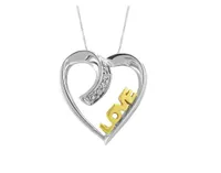 Sterling Silver Diamond Heart Pendant