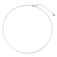 10K White Gold Adjustable to 22" 0.80mm Box Chain