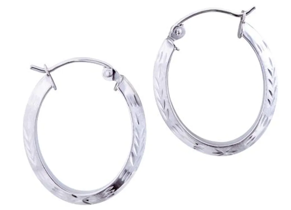 10K White Gold 2.5mm Hoop Earrings