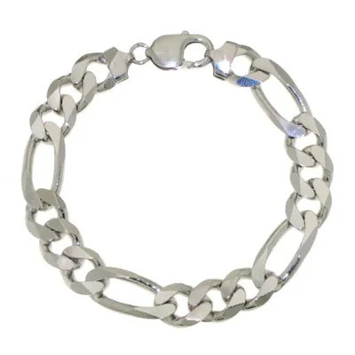 Sterling Silver 8.5" 10.6mm Figaro Bracelet