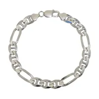 Sterling Silver 8.5" 8.4mm Figaro Gucci Bracelet