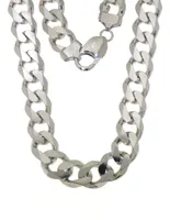 Sterling Silver 24" 10.7mm Curb Chain