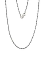 Sterling Silver 22" 1.8mm Rope Chain