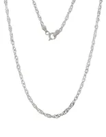 Sterling Silver 16" 2.1mm Singapore Chain