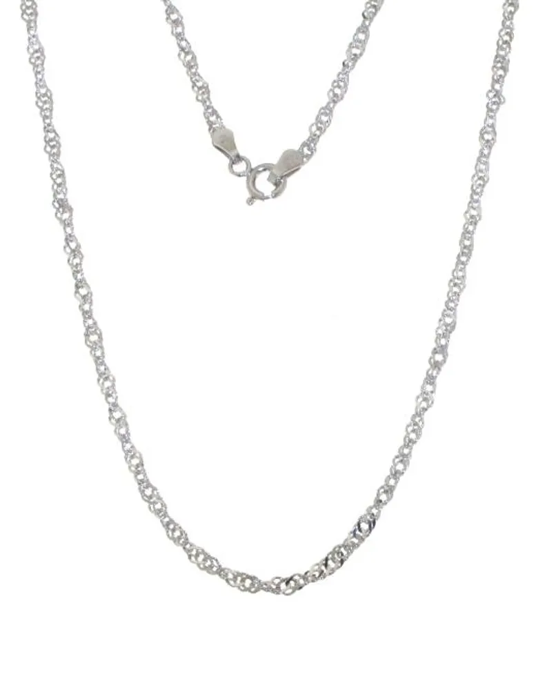 Sterling Silver 18" 2.1mm Singapore Chain