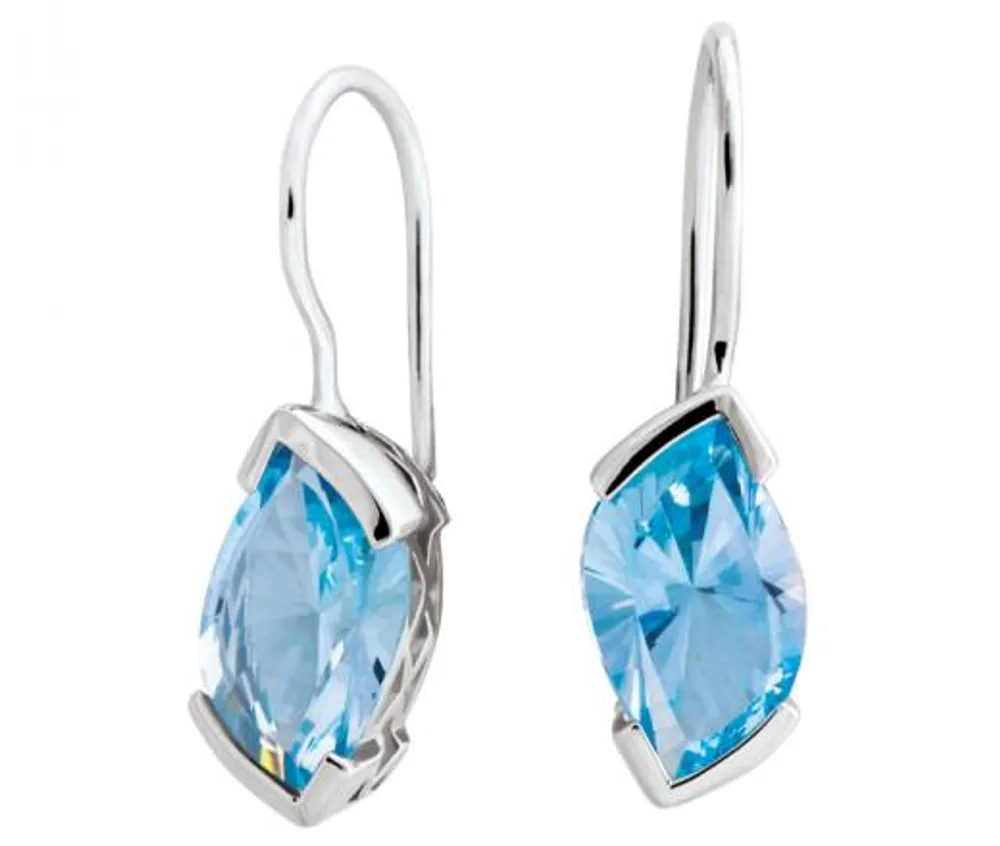 Sterling Silver Blue Topaz Fashion Earrings
