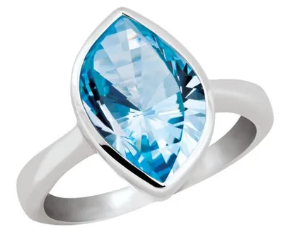Sterling Silver Blue Topaz Fashion Ring