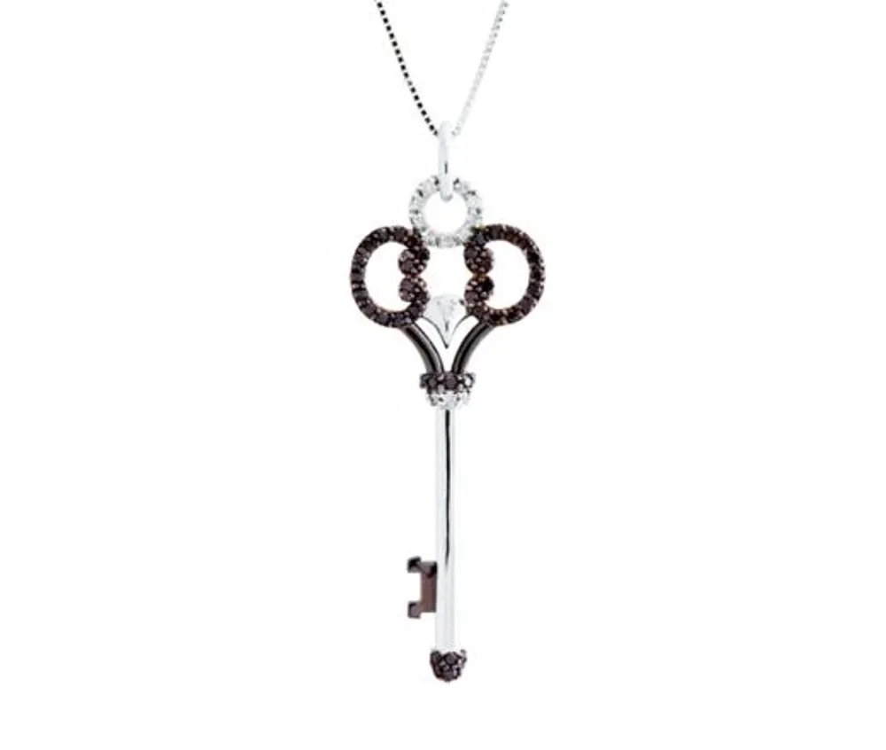 Midnight Diamond Key Pendant
