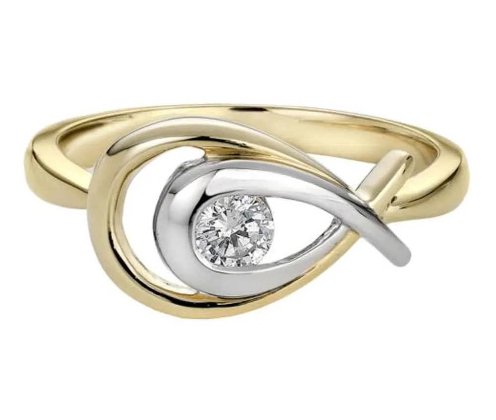 Love Hugs Two-Tone Gold Diamond 0.20CT Diamond Ring