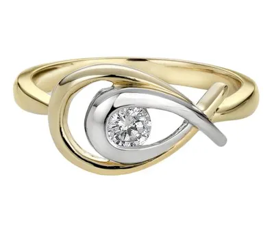 Love Hugs Two-Tone Gold Diamond 0.20CT Diamond Ring