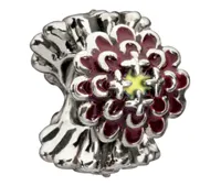 Chamilia Sterling Silver Blooming Zinnia Burgundy