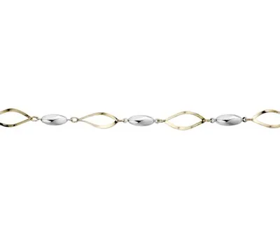 10K White & Yellow Gold Women's Bracelet