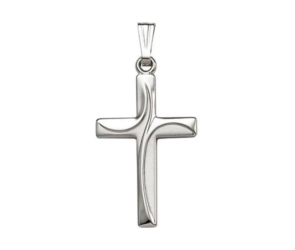 Sterling Silver 18" Embossed Cross