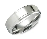 Men's Smooth White Cobalt Ring