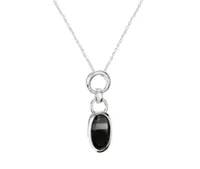 Sterling Silver Black Quartz Necklace