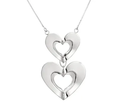 10K White Gold Pave Heart with 18" Box Chain