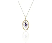 10K Yellow & White Gold Amethyst Pendant