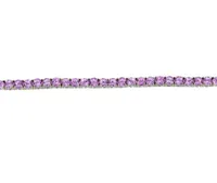 Sterling Silver Created Pink Sapphire Bracelet