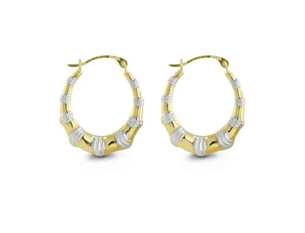 Two-Tone Gold Hoop Earrings
