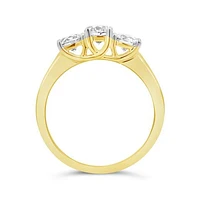 Tradition Yellow Gold 1.00CTW Three-Stone Diamond Anniversary Ring