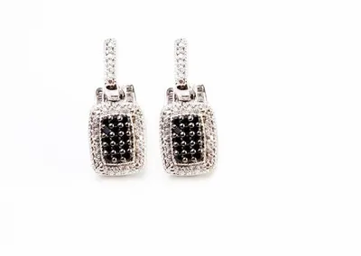 Midnight Diamond Sterling Silver Earrings